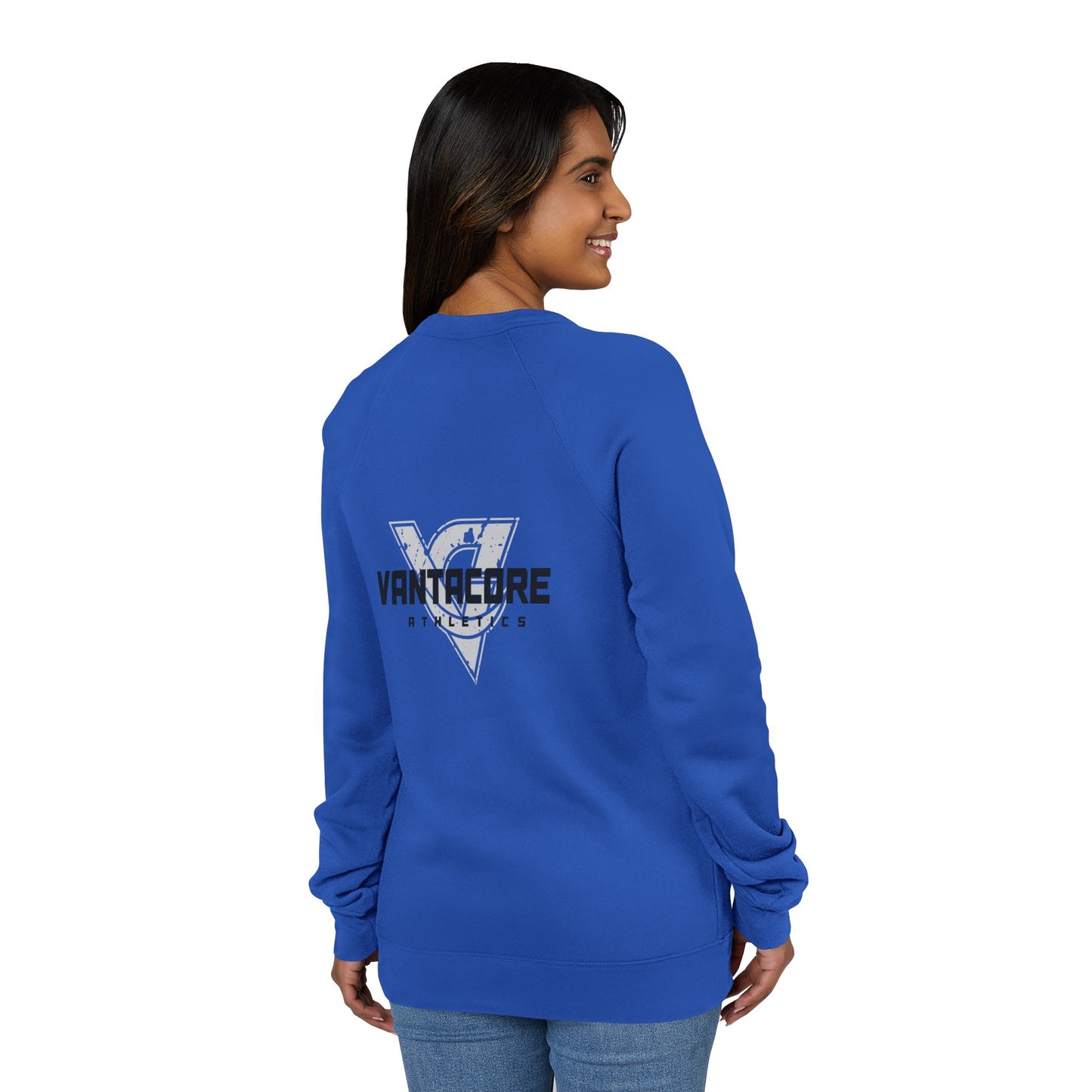 Motivational Raglan Sweatshirt — "Show Up. Work Hard. Repeat." Crewneck