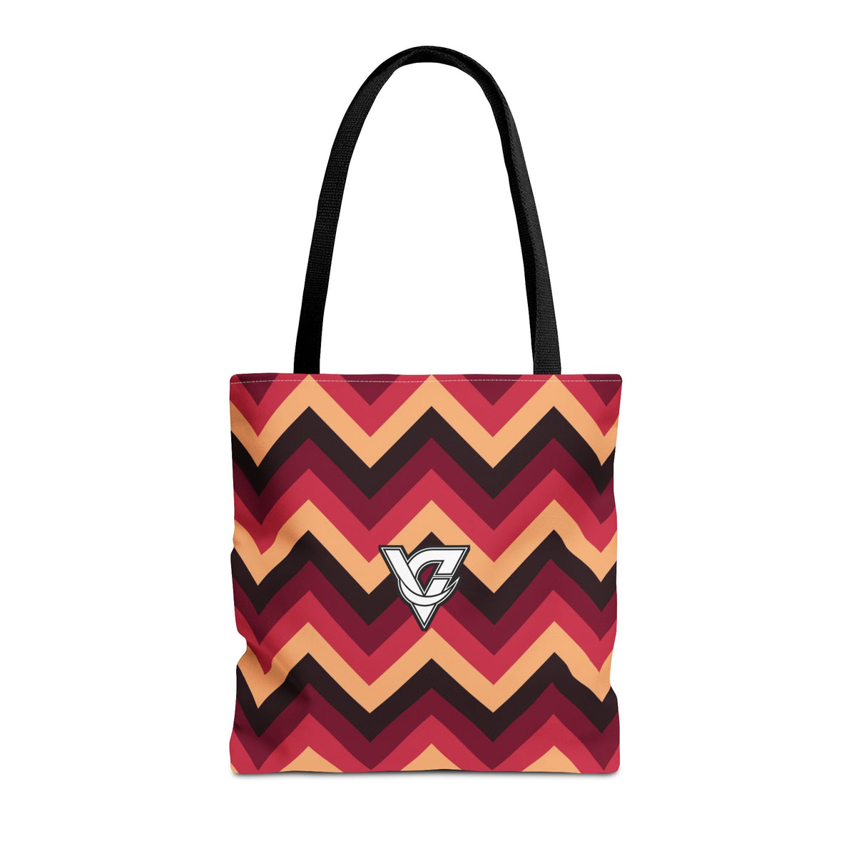 Cranberry Chevron Tote Bag — All-Over Print Gym & Everyday Tote