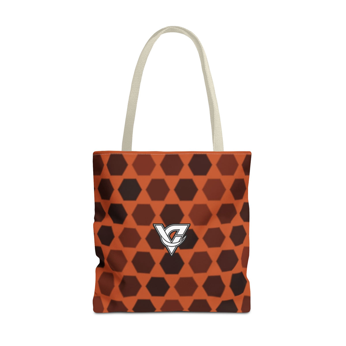 Auburn Hex Grid Tote Bag — All-Over Print Gym & Everyday Tote