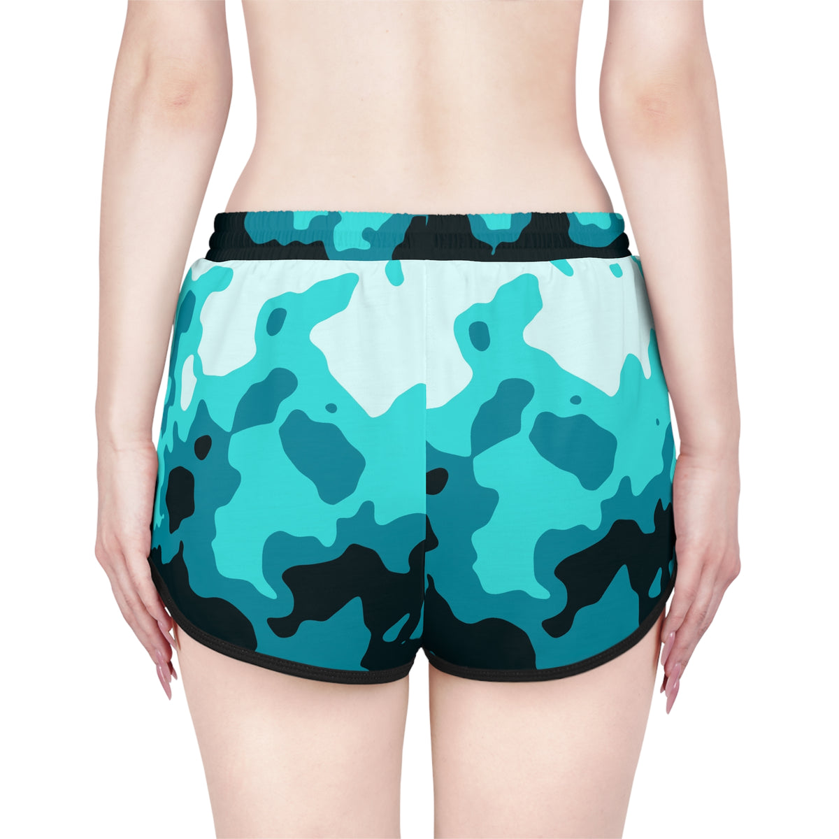 Women's Aqua Magma Relaxed Shorts — All-Over Print Running & Workout Shorts