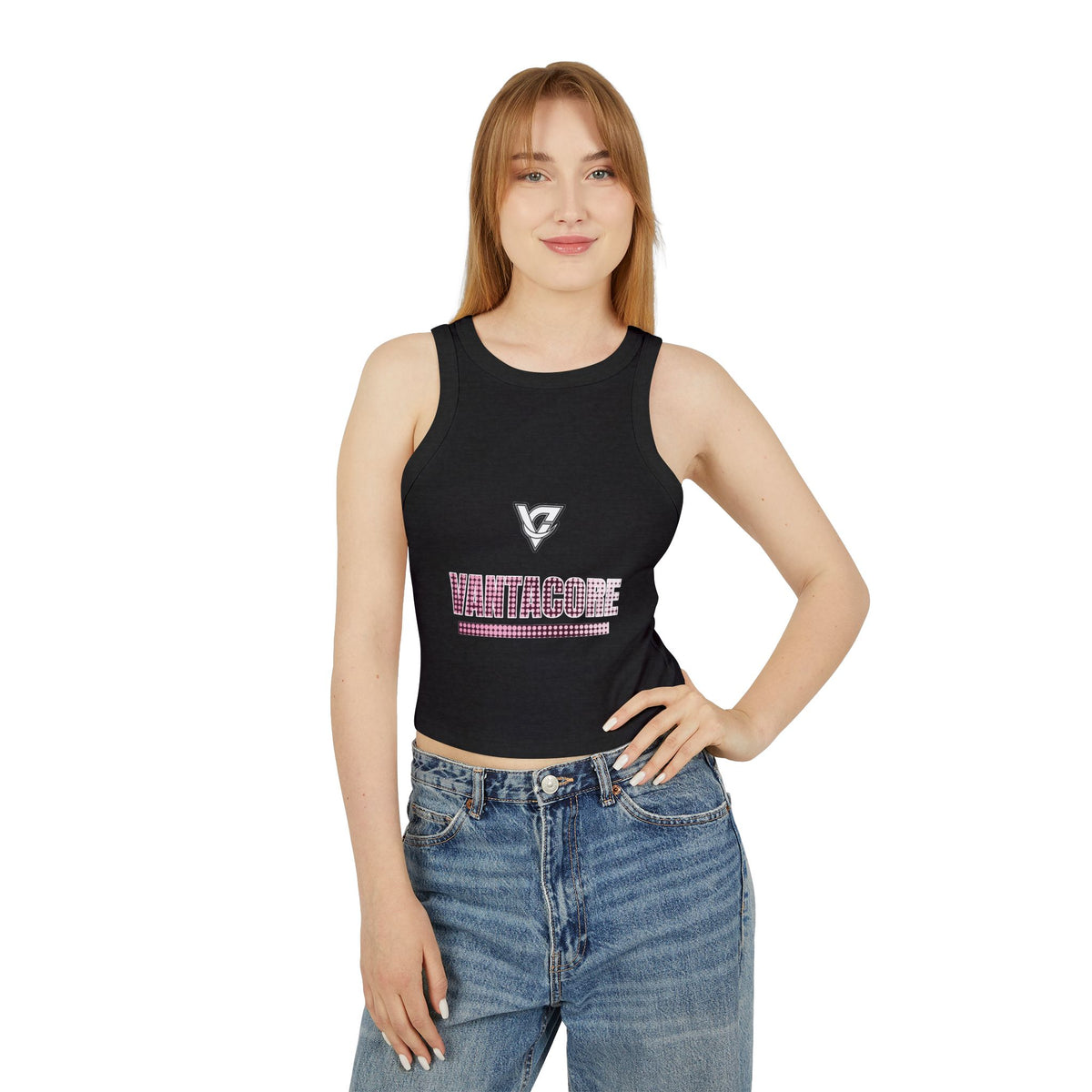 Rose Halftone Women's Racerback Tank
