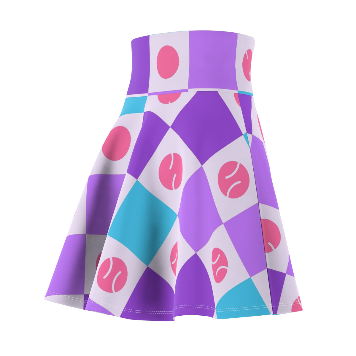 Tennis Lilac Wave Checker Drive Women's Athletic Skater Skirt