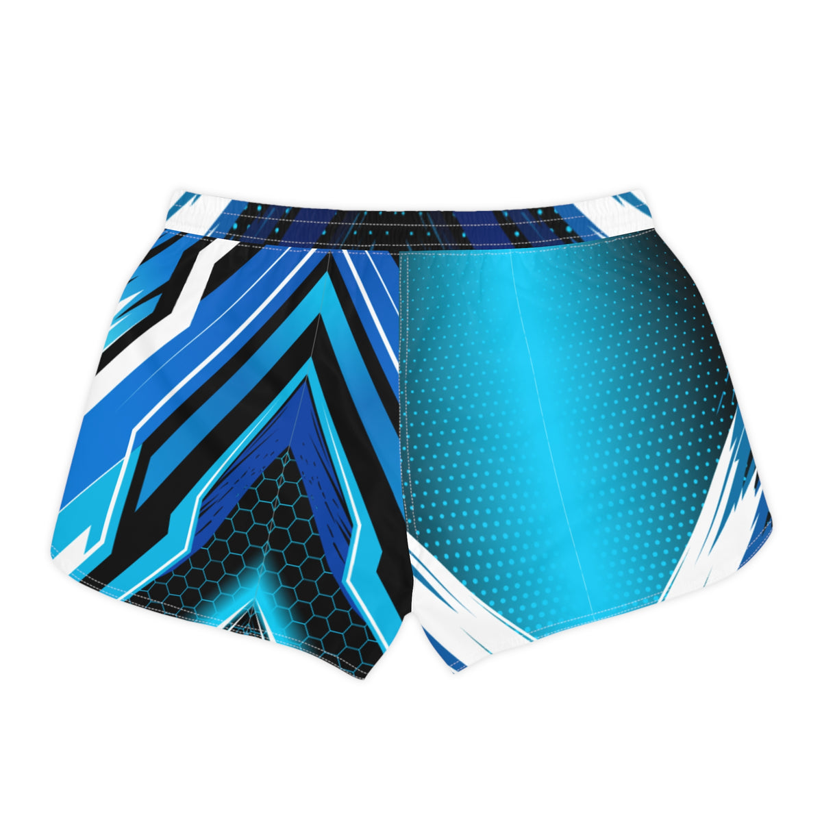 Women's Multipurpose Athletic Shorts with Pockets | Blue Geometric