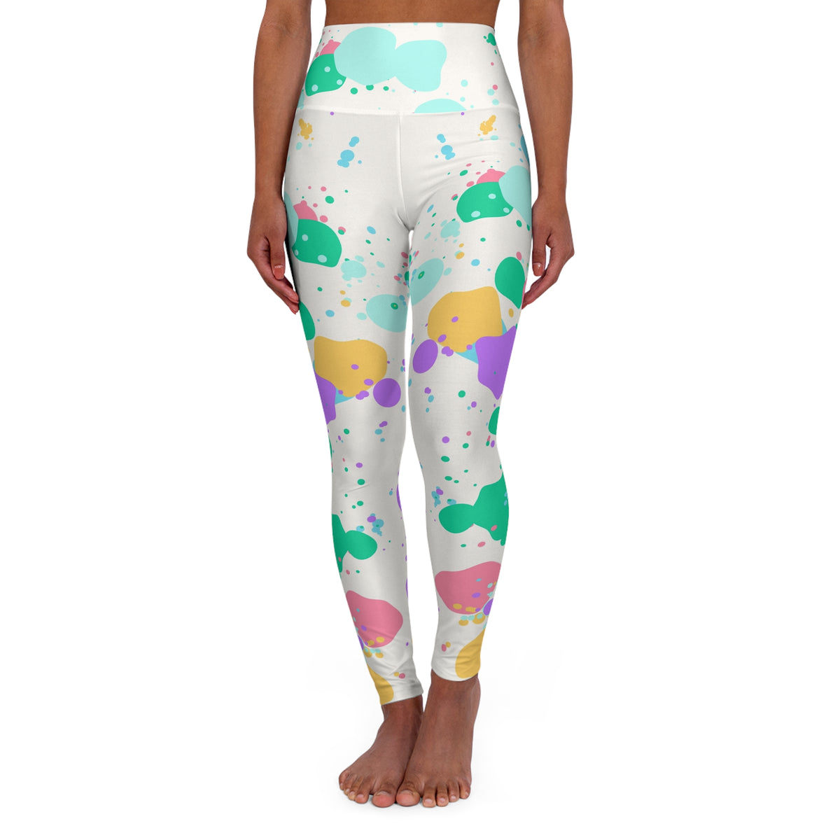 Pastel Splatter High-Waisted Yoga Leggings