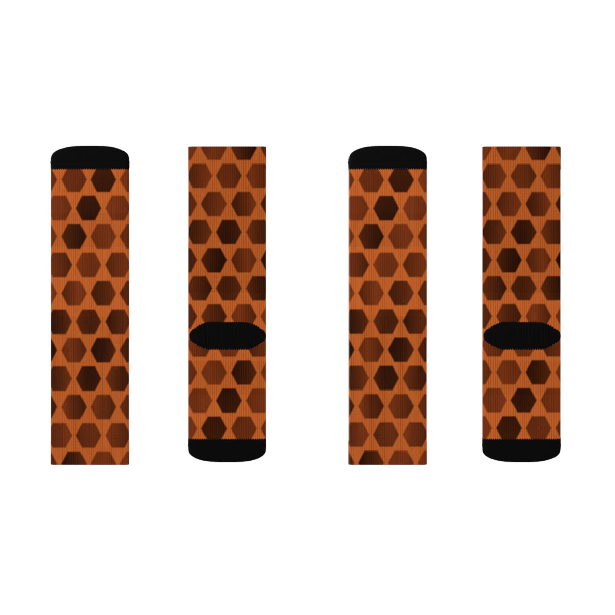 Cinnamon Hex Grid Athletic Crew Socks