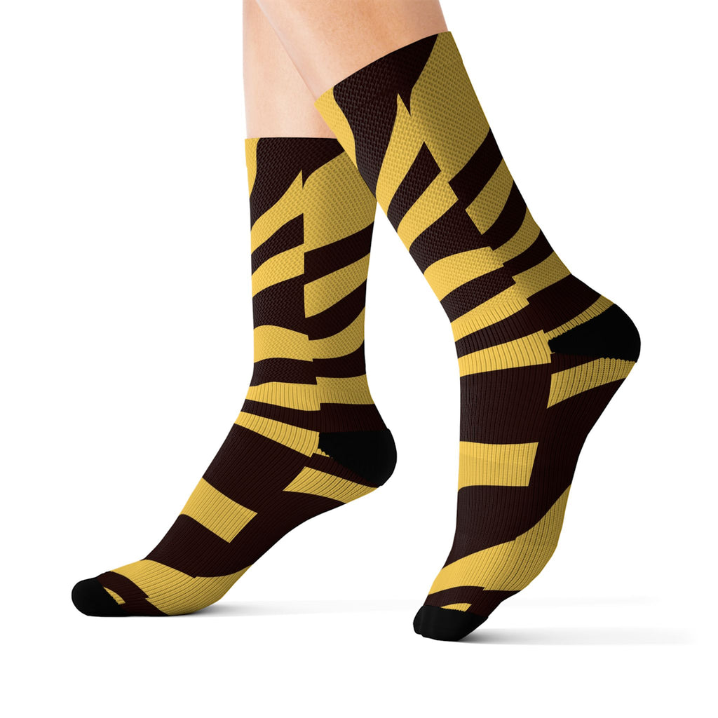 Sunset Orchard Zebra Athletic Crew Socks