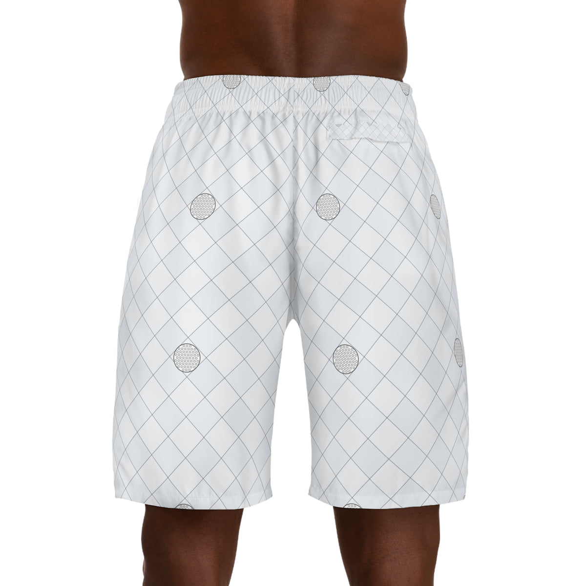 Golf Arctic White Dimple Links Men's Athletic Shorts with Pockets