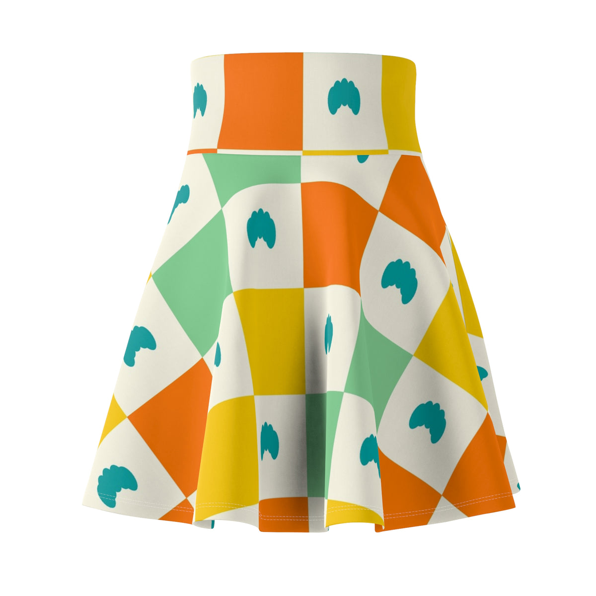 Yoga Citrus Pop Checker Drive Women's Athletic Skater Skirt