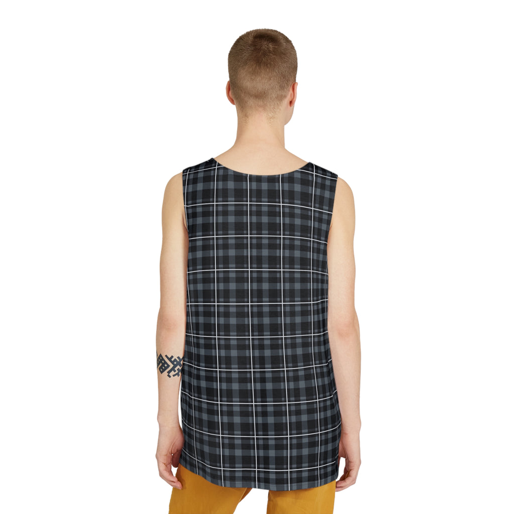 Steel Plaid Men's Athletic Tank
