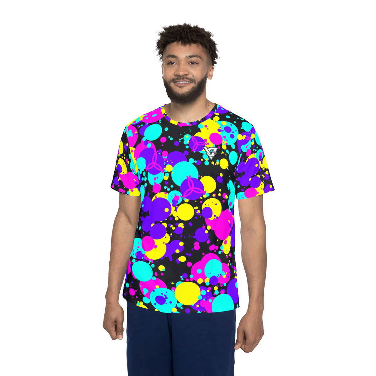 Volleyball Midnight Neon Splash Zone Men's Sports Jersey