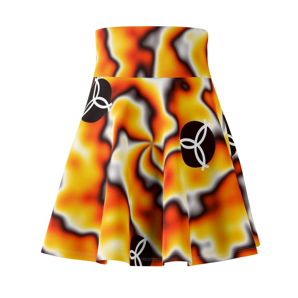 Volleyball Solar Flare Tie-Dye Spin Women's Athletic Skater Skirt