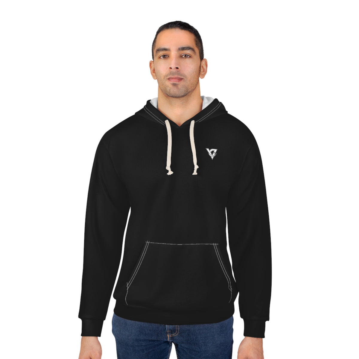Stealth Black Essential Men's Pullover Hoodie