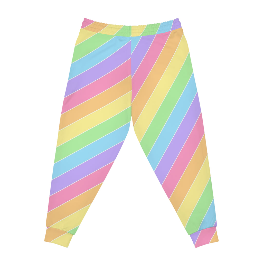 Women's Candy Stripe Joggers – Colorful All-Over Print Athletic Jogger Pants