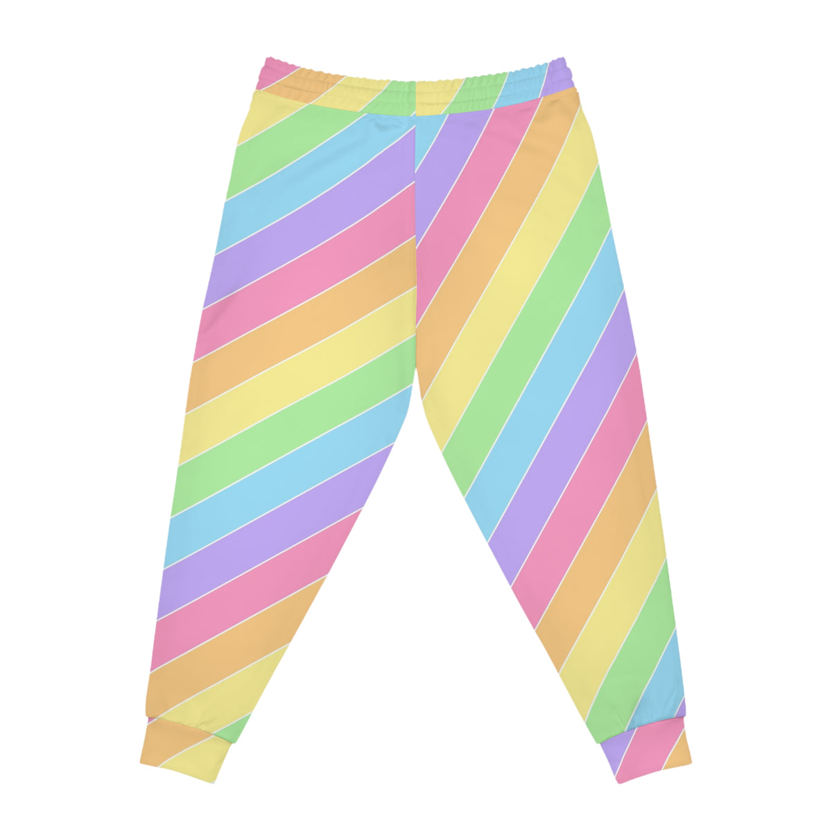 Women's Candy Stripe Joggers – Colorful All-Over Print Athletic Jogger Pants
