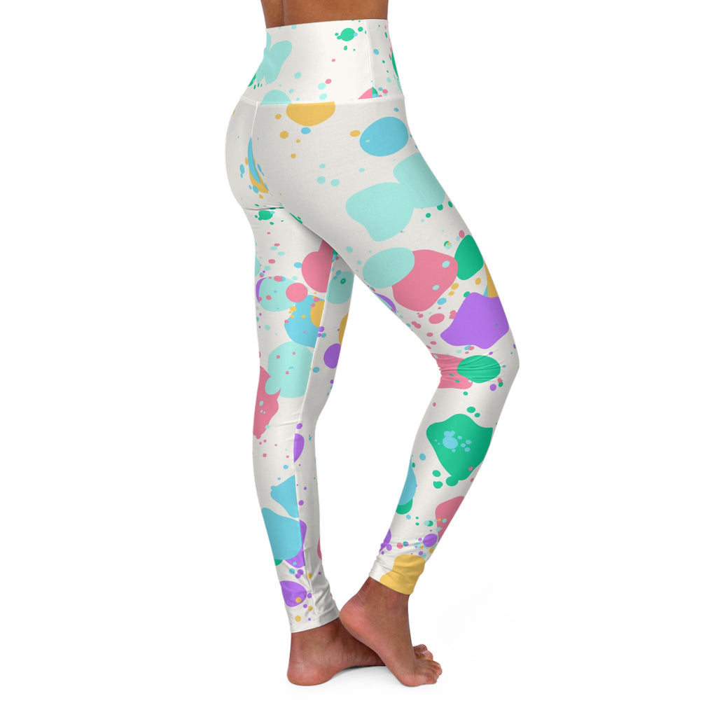 Pastel Splatter High-Waisted Yoga Leggings