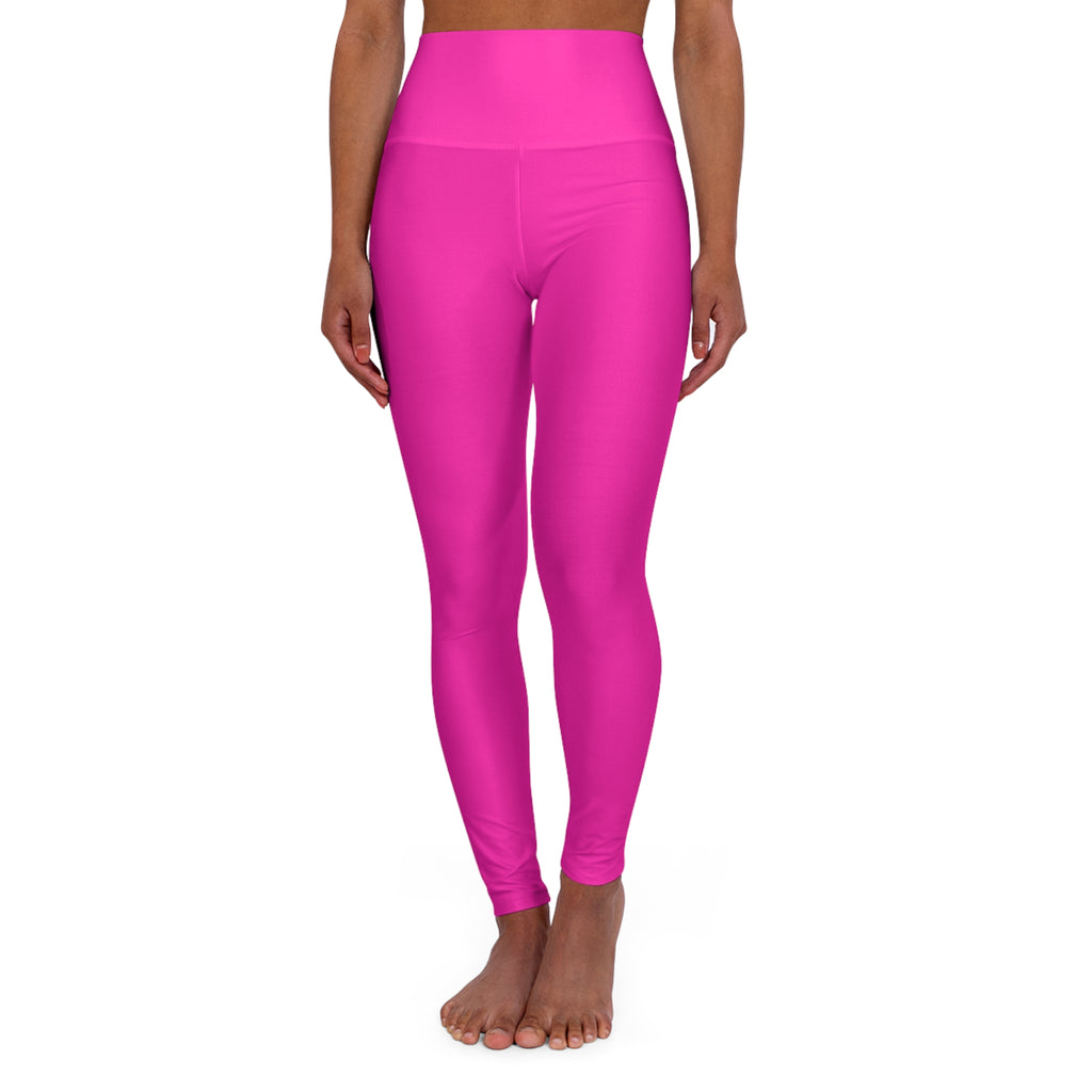Electric Pink Essential High-Waisted Yoga Leggings