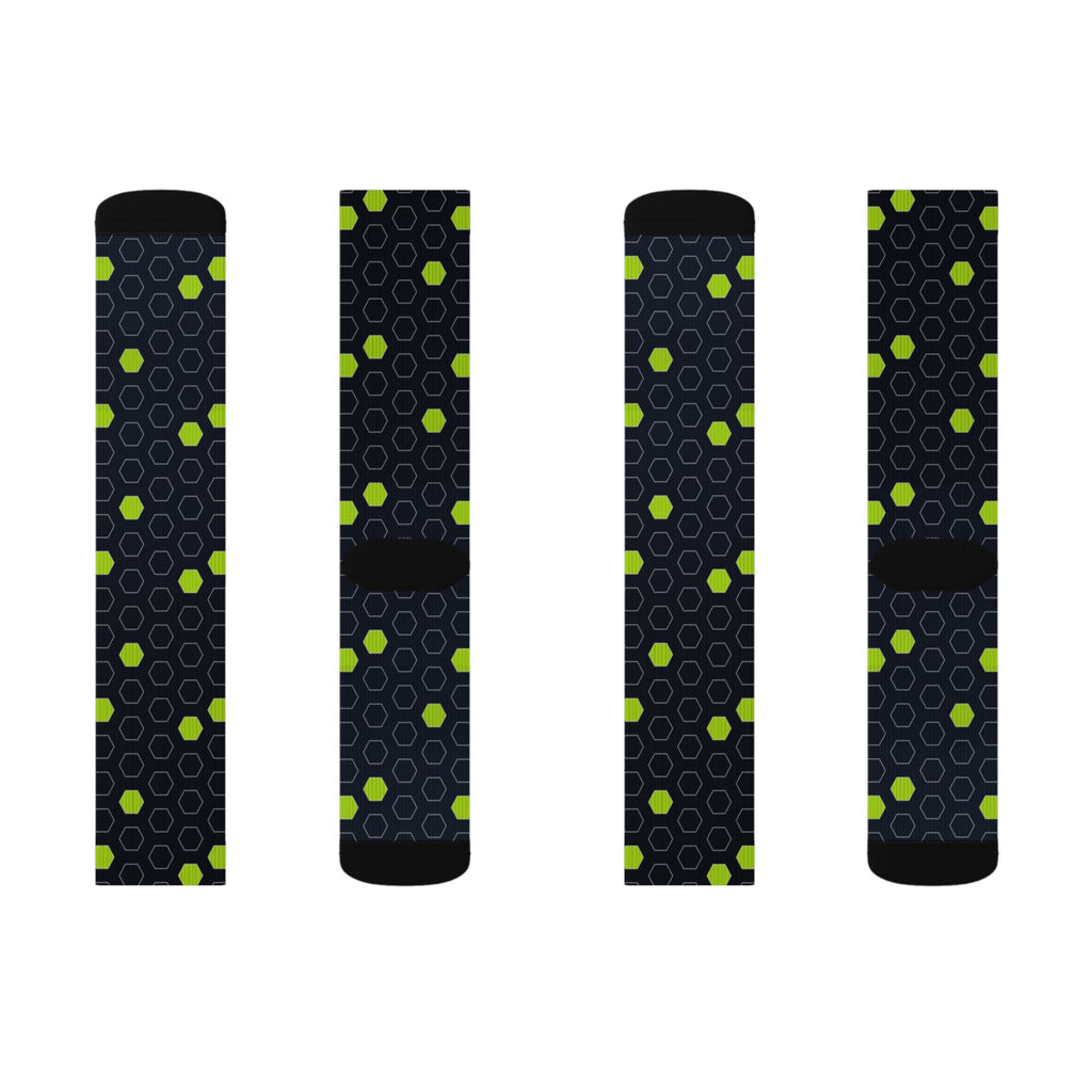 Soccer Volt Night Hex Pitch Athletic Crew Socks