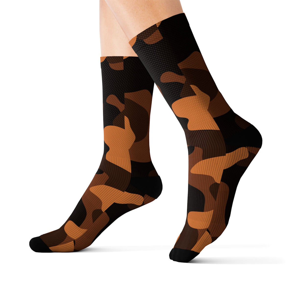 Copper Camo Athletic Crew Socks