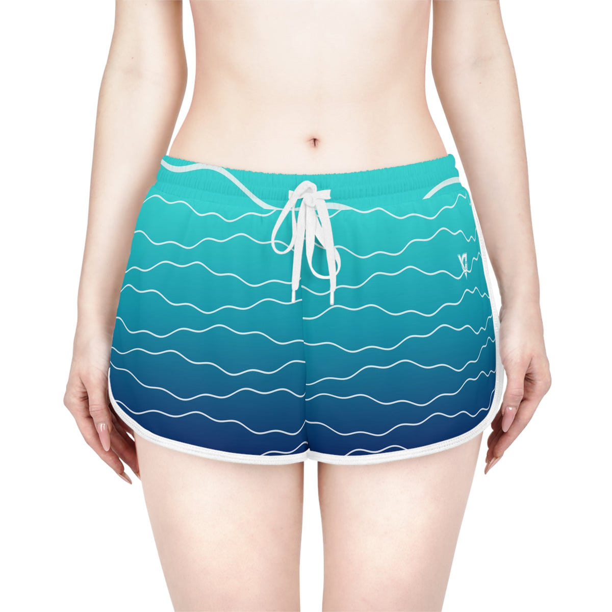 Women's Ocean Ombre Relaxed Shorts – Colorful All-Over Print Running & Workout Shorts