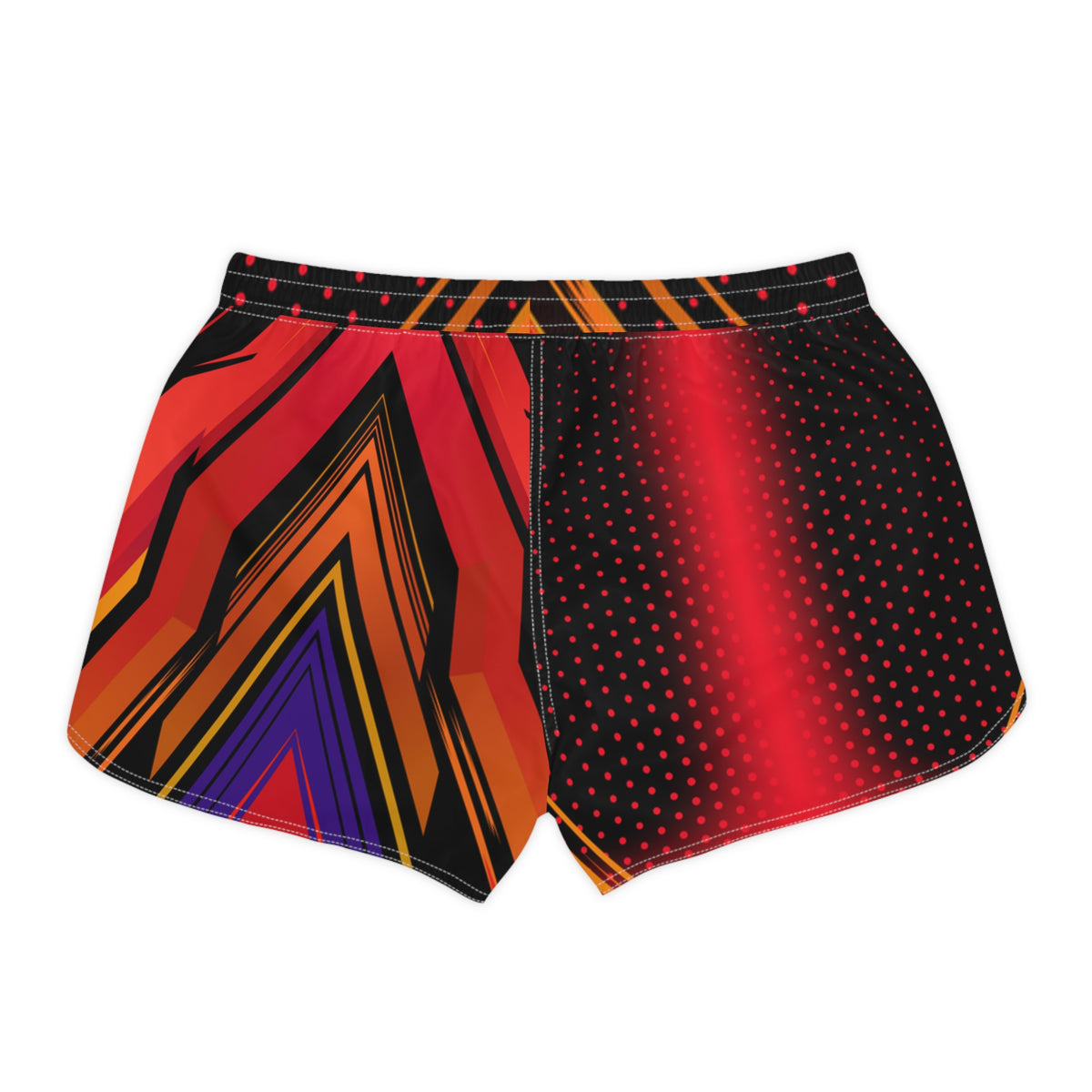 Women's Multipurpose Athletic Shorts with Pockets | Red Geometric