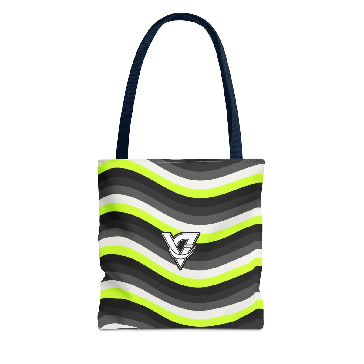 Graphite Wave Tote Bag — All-Over Print Gym & Everyday Tote
