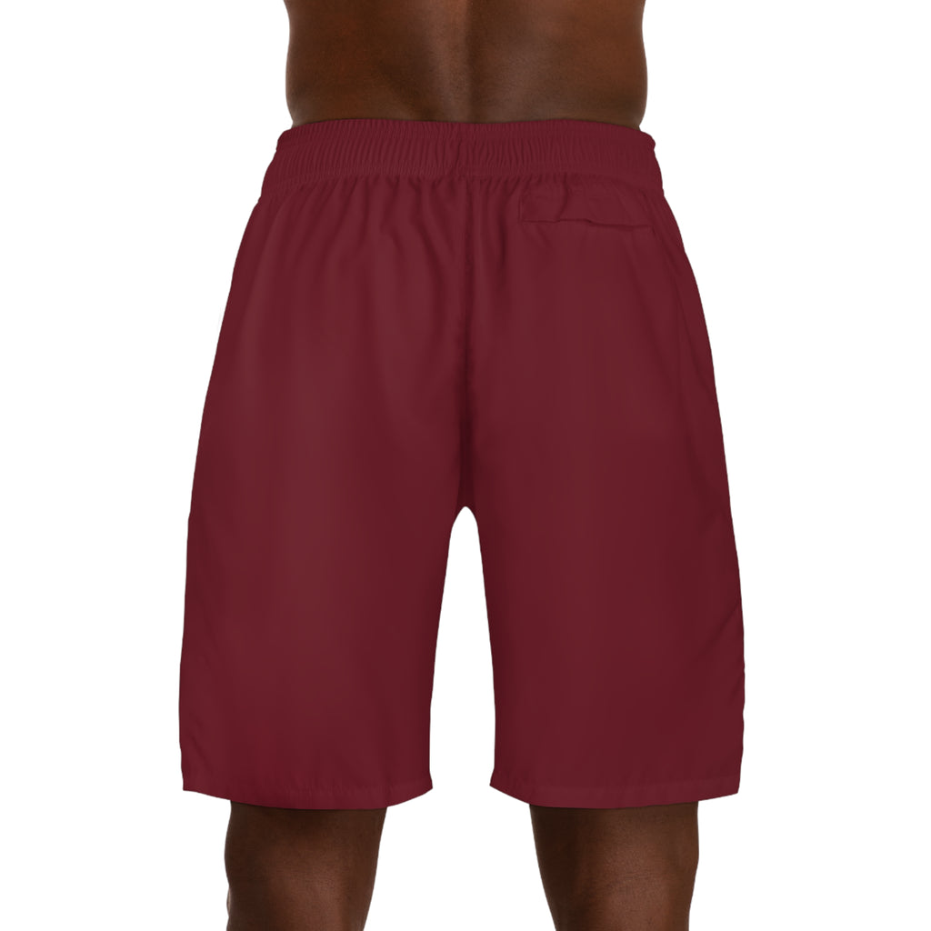 Vantacore Solid Maroon Men's Athletic Shorts with Pockets