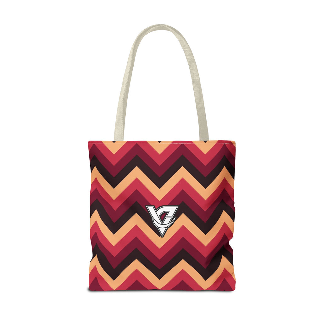 Cranberry Chevron Tote Bag — All-Over Print Gym & Everyday Tote