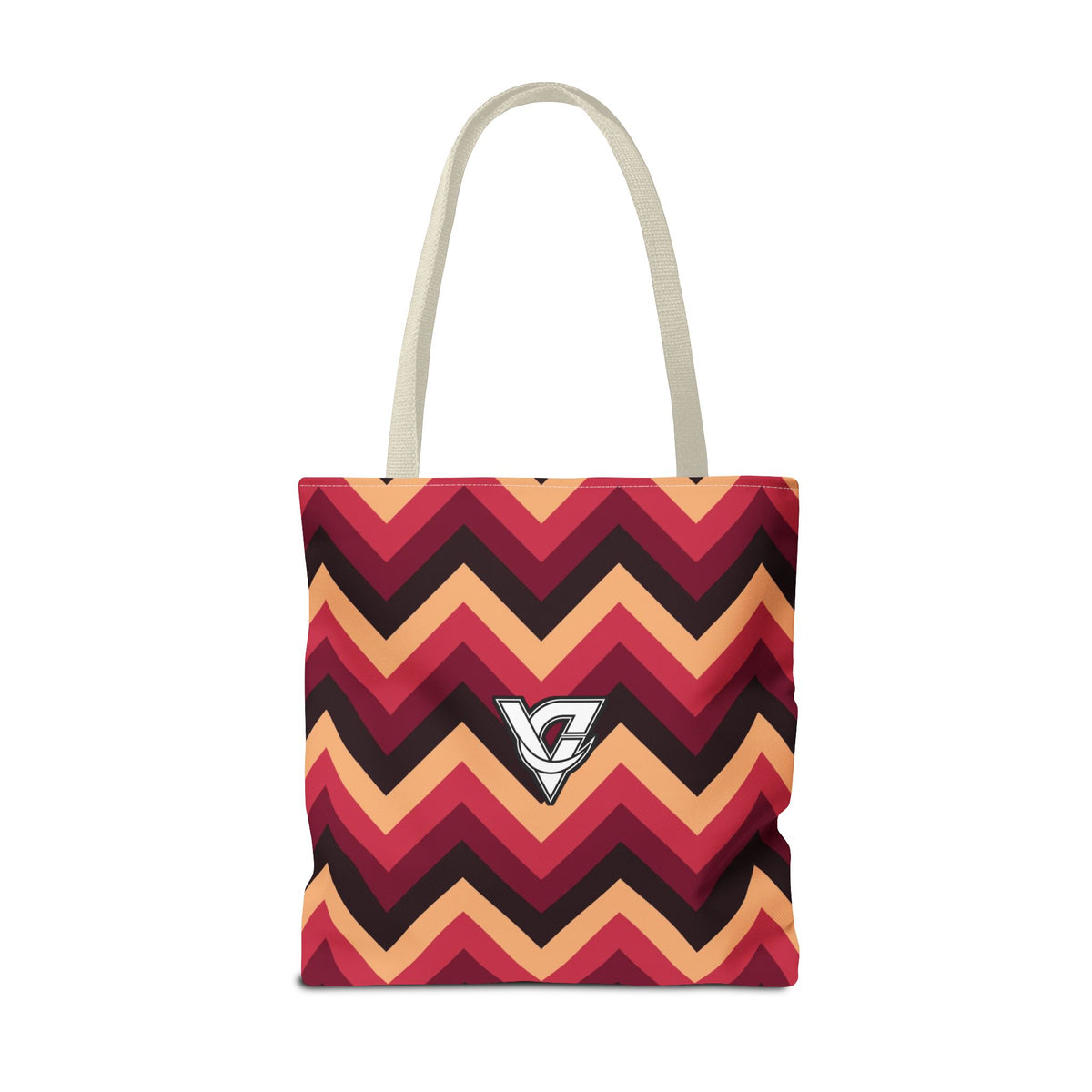 Cranberry Chevron Tote Bag — All-Over Print Gym & Everyday Tote