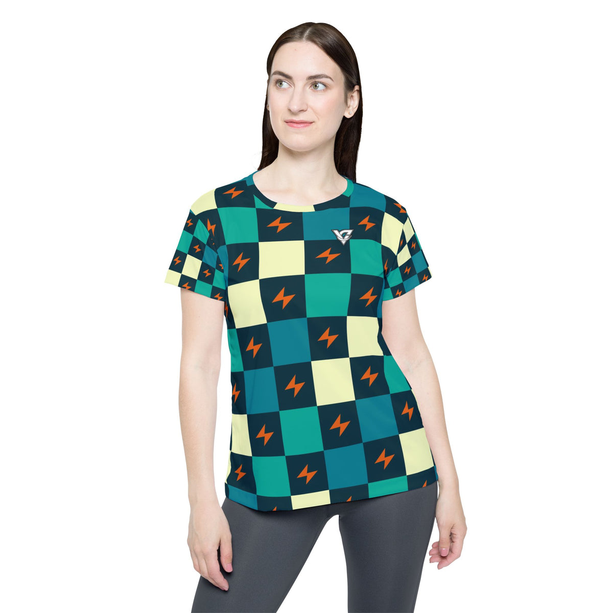 Running Peacock Checker Drive Women's Sports Jersey