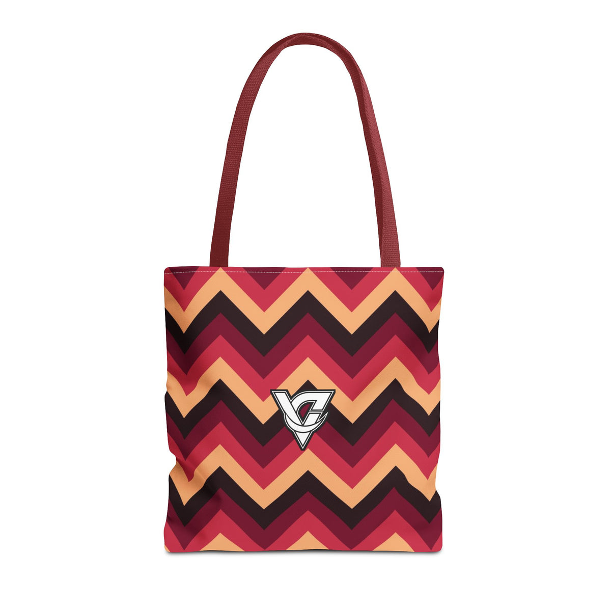 Cranberry Chevron Tote Bag — All-Over Print Gym & Everyday Tote
