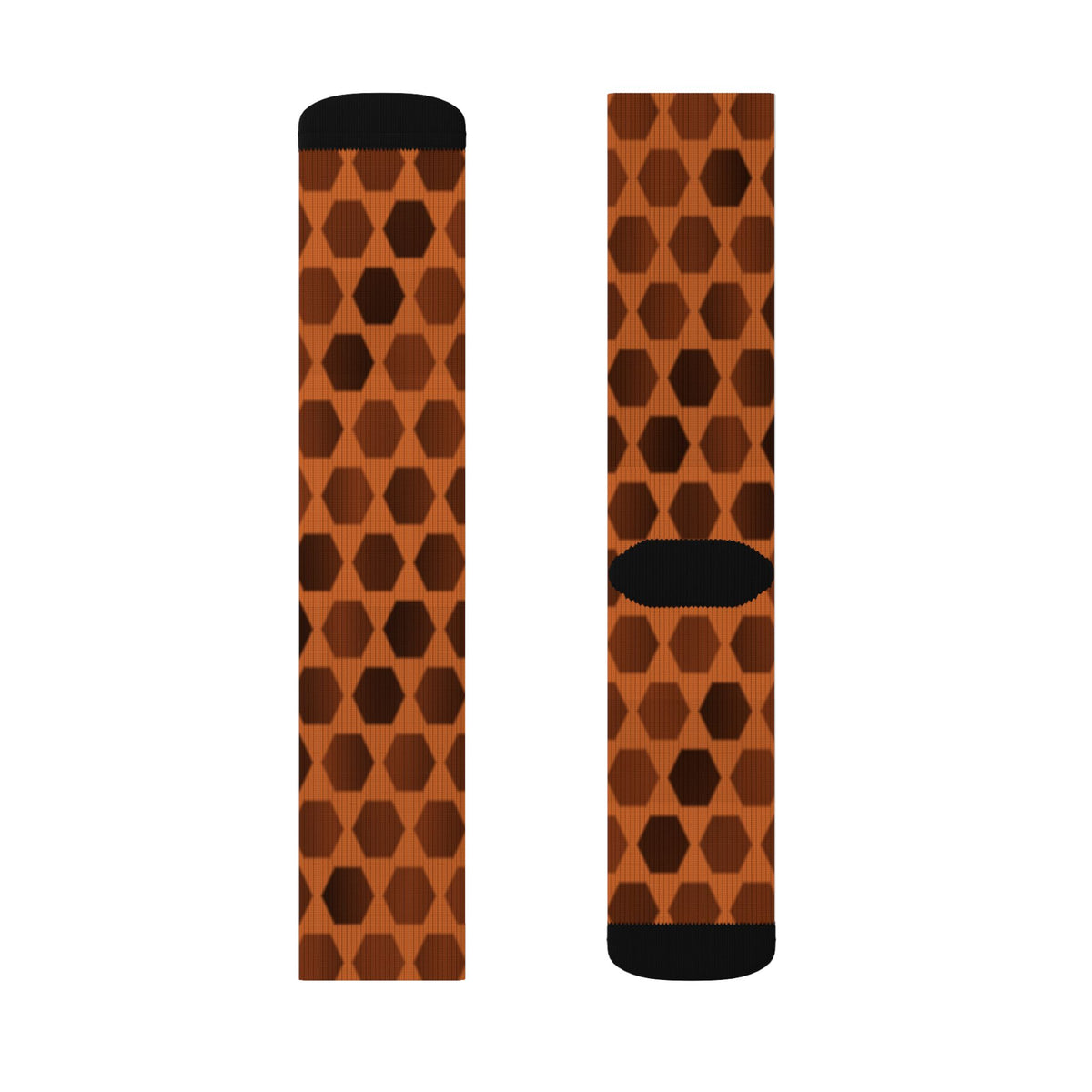 Cinnamon Hex Grid Athletic Crew Socks