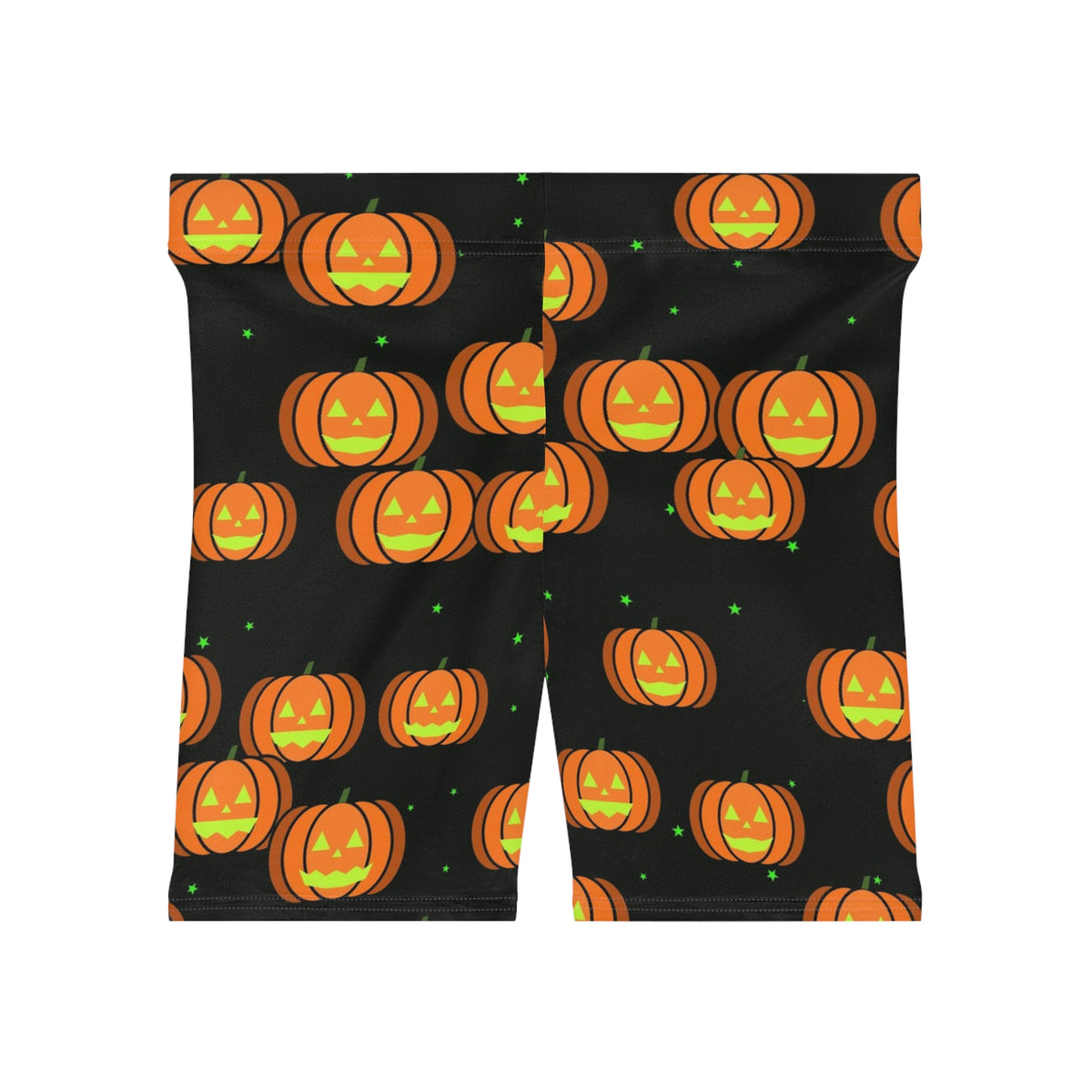 Halloween Toxic Slime Jack-O'-Lantern Women's Biker Shorts — High-Waist Workout Shorts