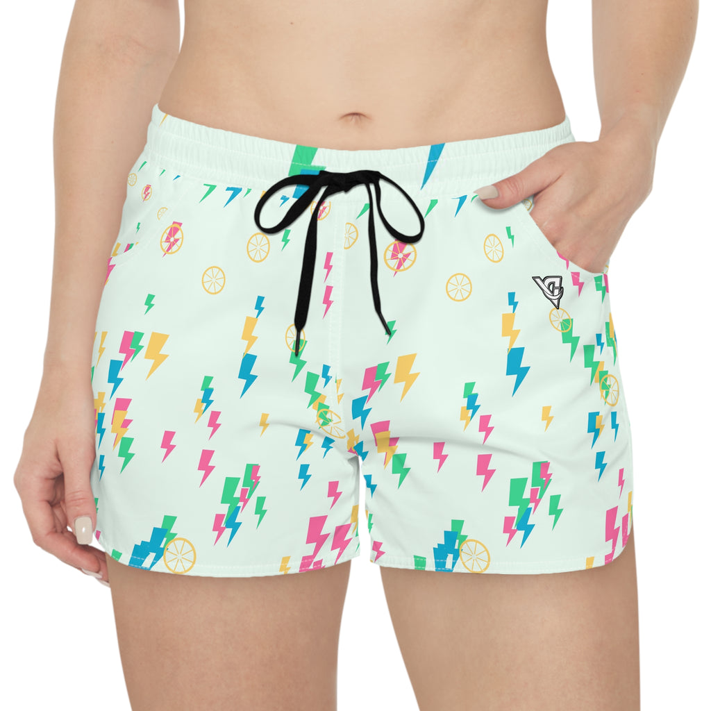 Cycling Mint Sorbet Bolt Strike Women's Athletic Shorts with Pockets