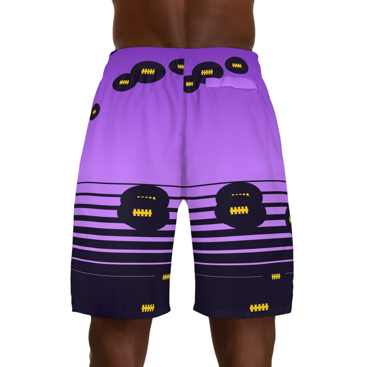 Football Ultra Grape Horizon Fade Men's Athletic Shorts with Pockets