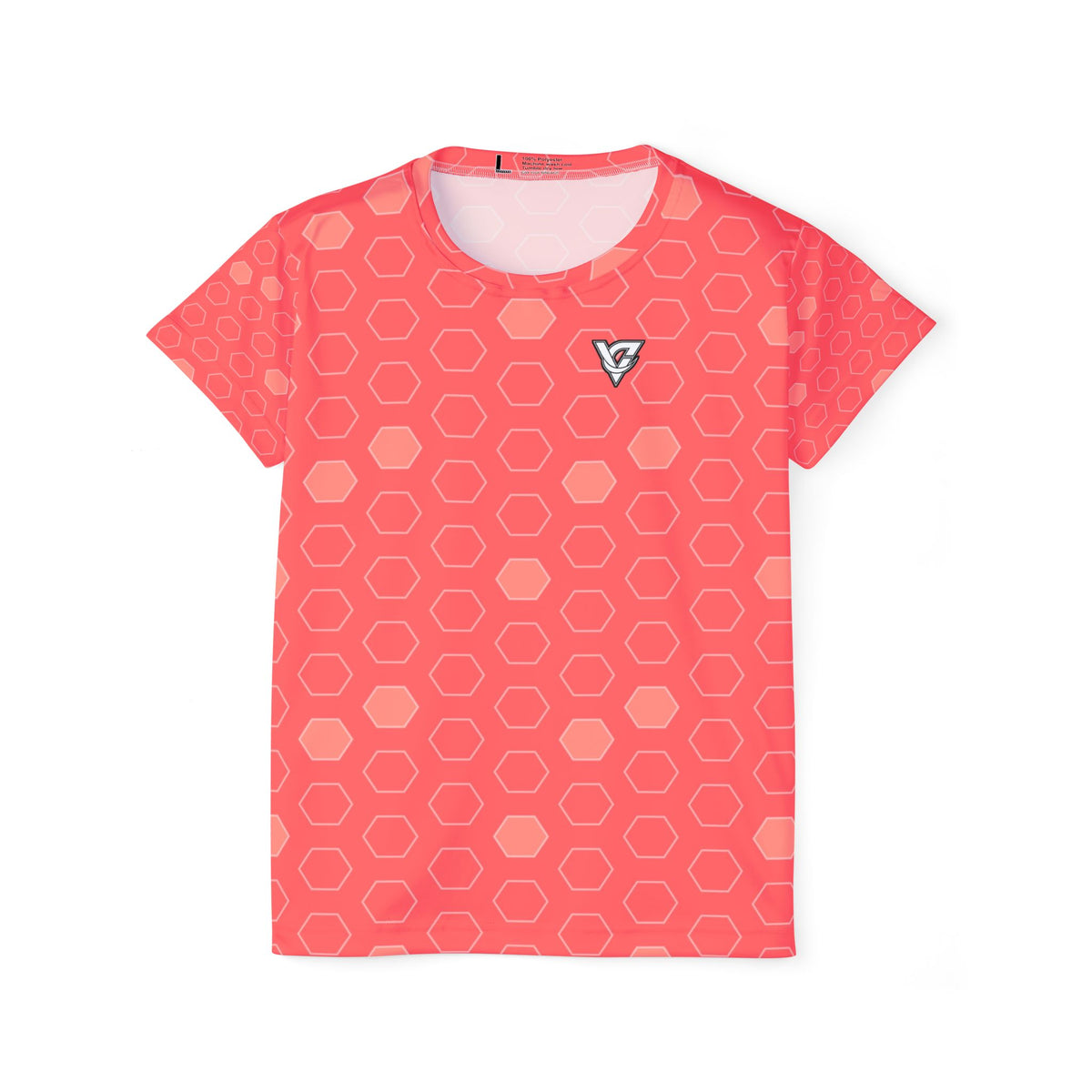 Soccer Hot Coral Hex Pitch Women's Sports Jersey