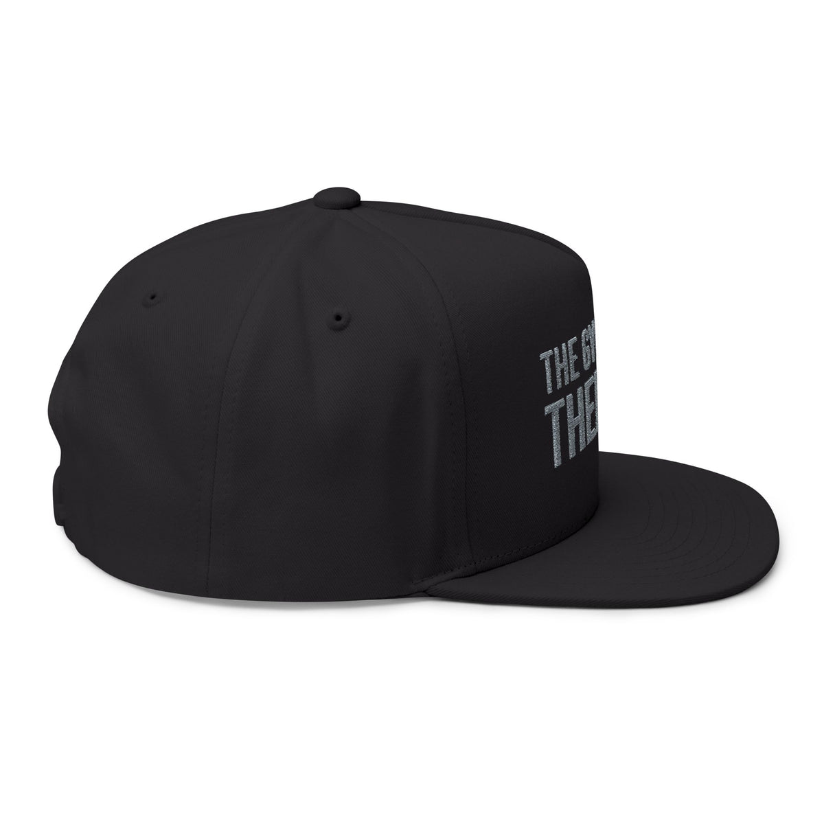 Flat Bill Cap — "The Gym Is My Therapy" Embroidered Fitness Hat