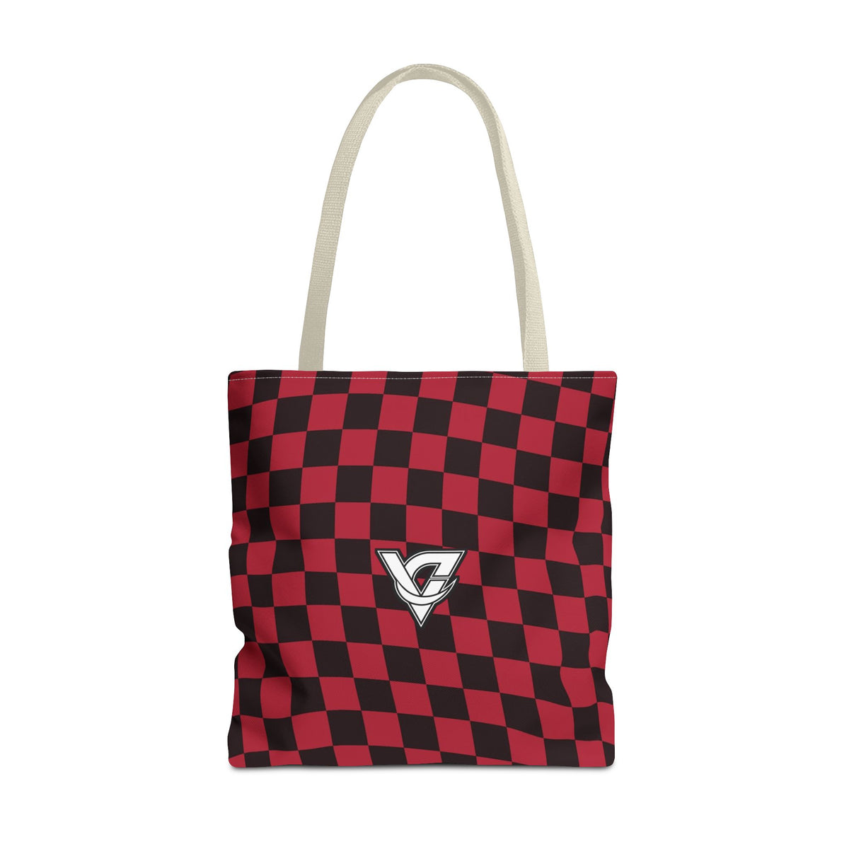 Spiced Wine Warp Check Tote Bag — All-Over Print Gym & Everyday Tote