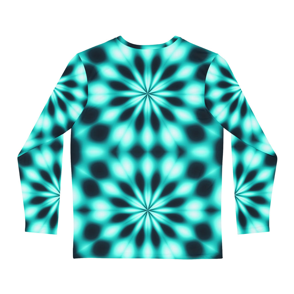 Teal Kaleidoscope Men's Long Sleeve Athletic Shirt