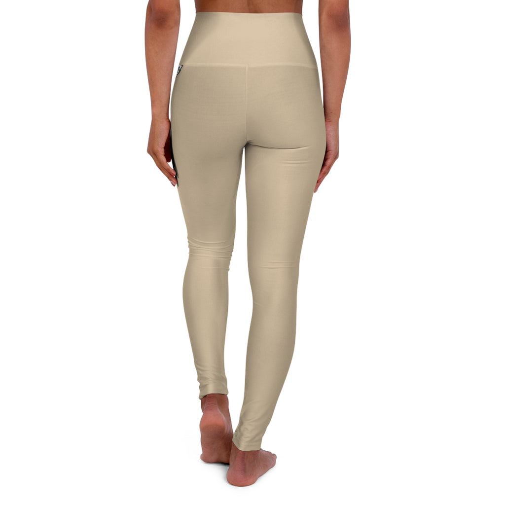 Sand Beige Essential High-Waisted Yoga Leggings