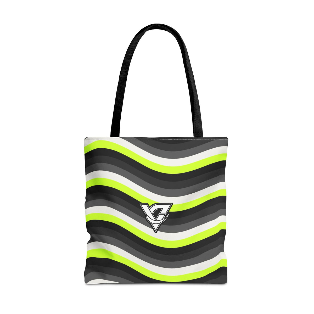 Graphite Wave Tote Bag — All-Over Print Gym & Everyday Tote