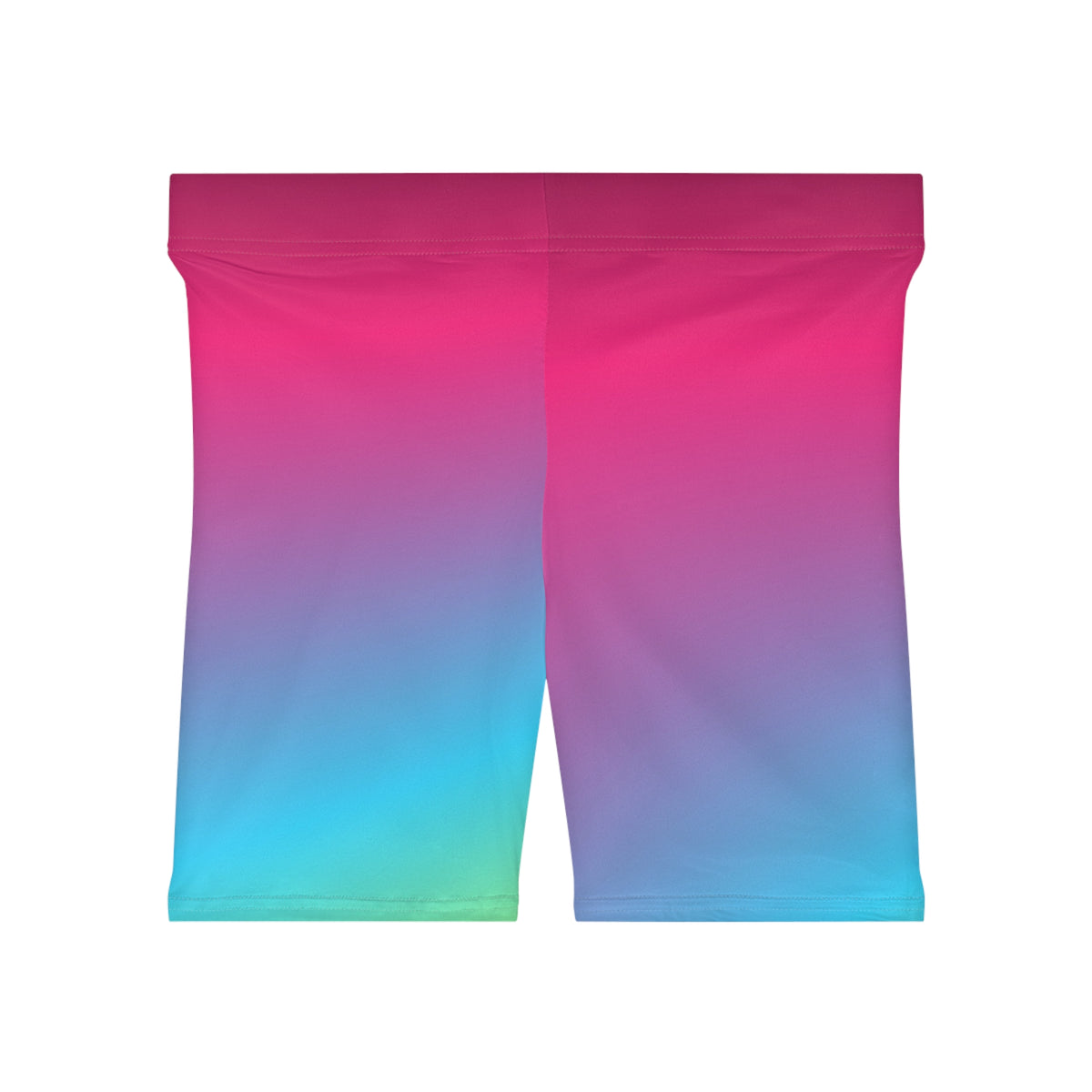 Neon Ombre Women's Biker Shorts — High-Waist Workout Shorts