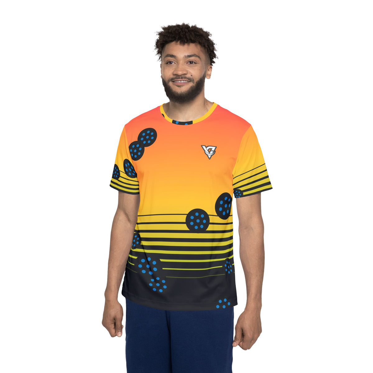 Pickleball Rainbow Rally Horizon Fade Men's Sports Jersey
