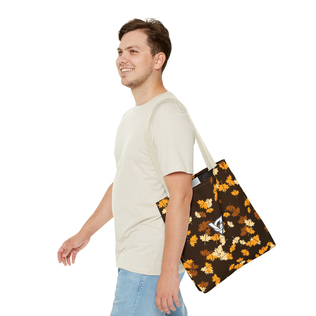 Amber Falling Leaves Tote Bag — All-Over Print Gym & Everyday Tote