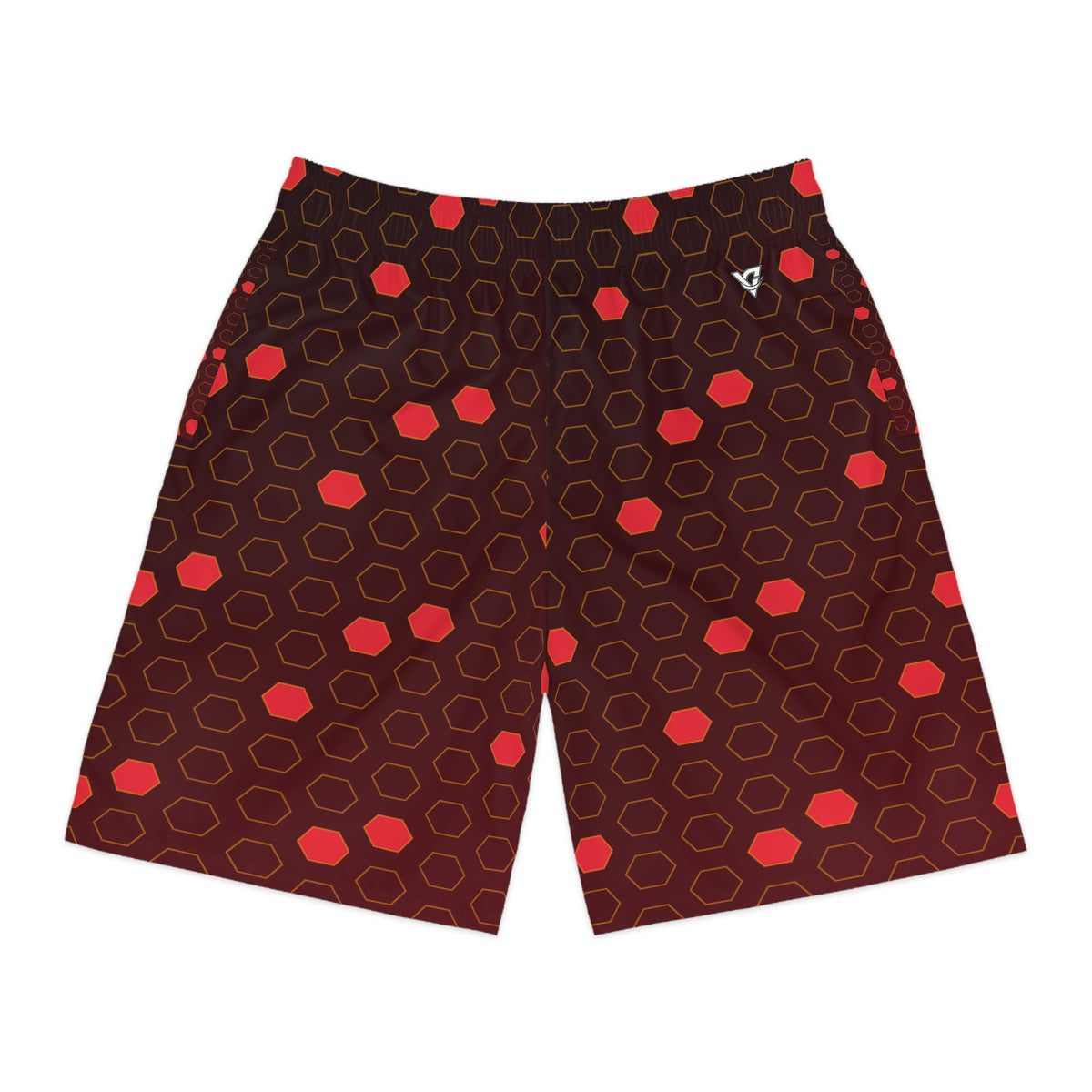 Soccer Crimson Blaze Hex Pitch Men's Athletic Shorts with Pockets