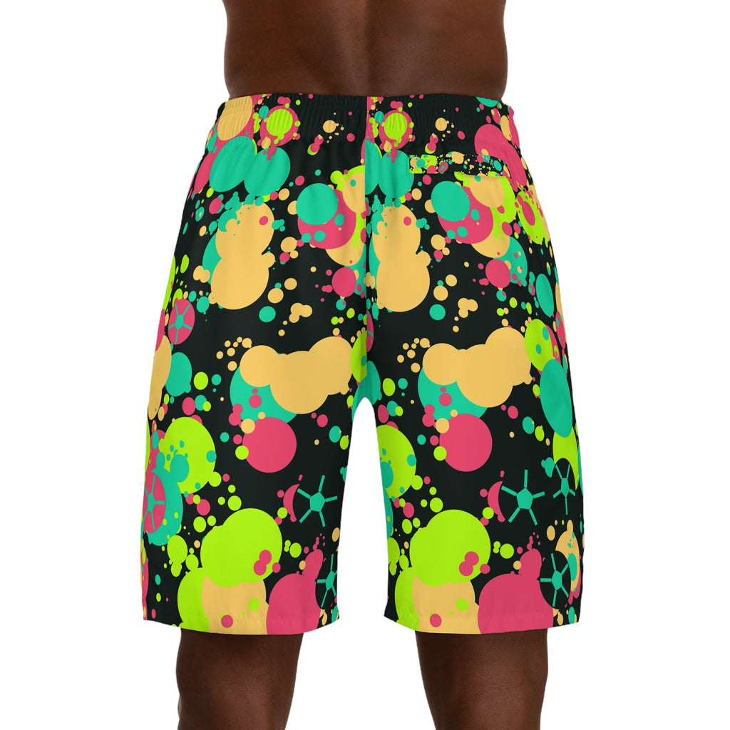 Soccer Emerald Zest Splash Zone Men's Athletic Shorts with Pockets