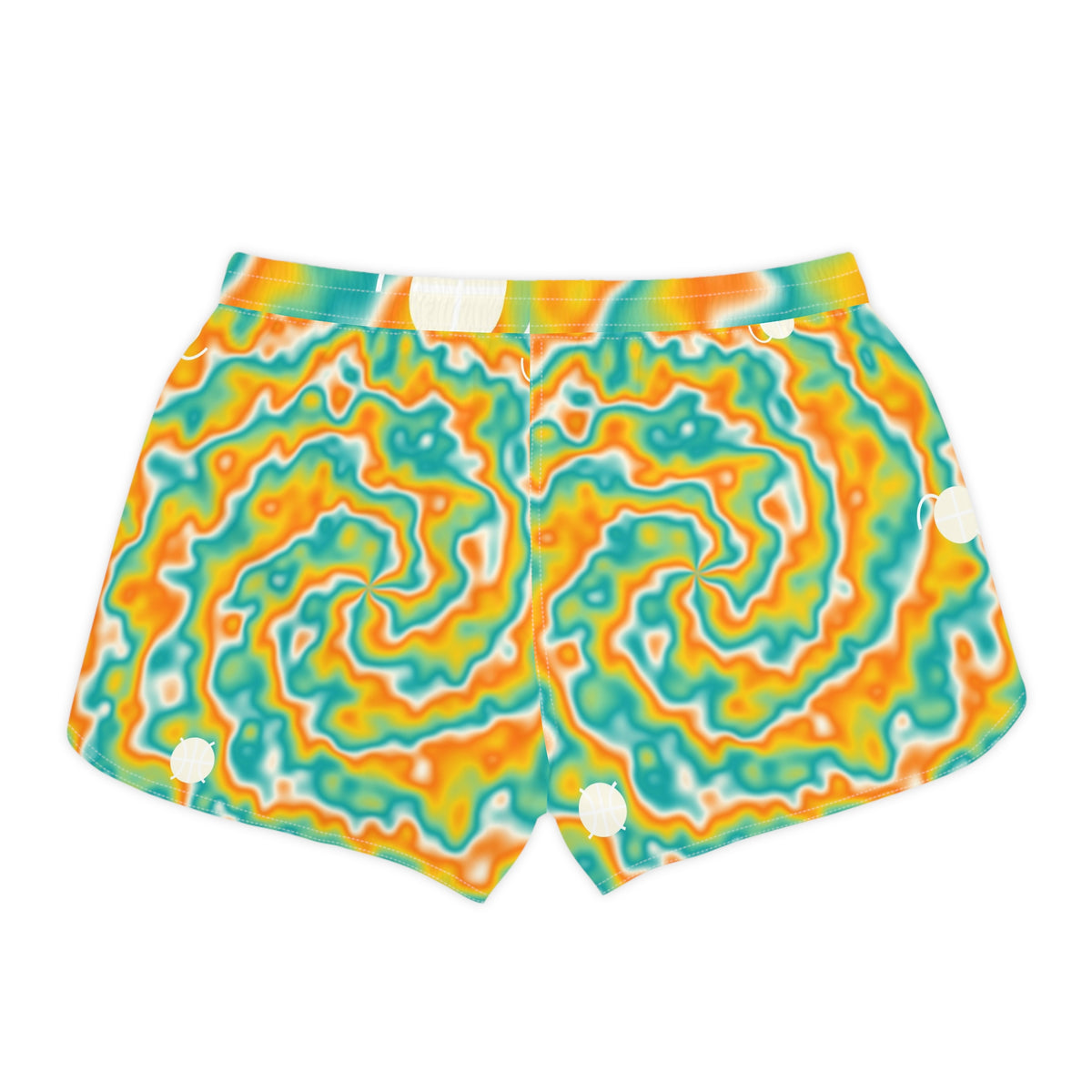 Basketball Citrus Pop Tie-Dye Spin Women's Athletic Shorts with Pockets