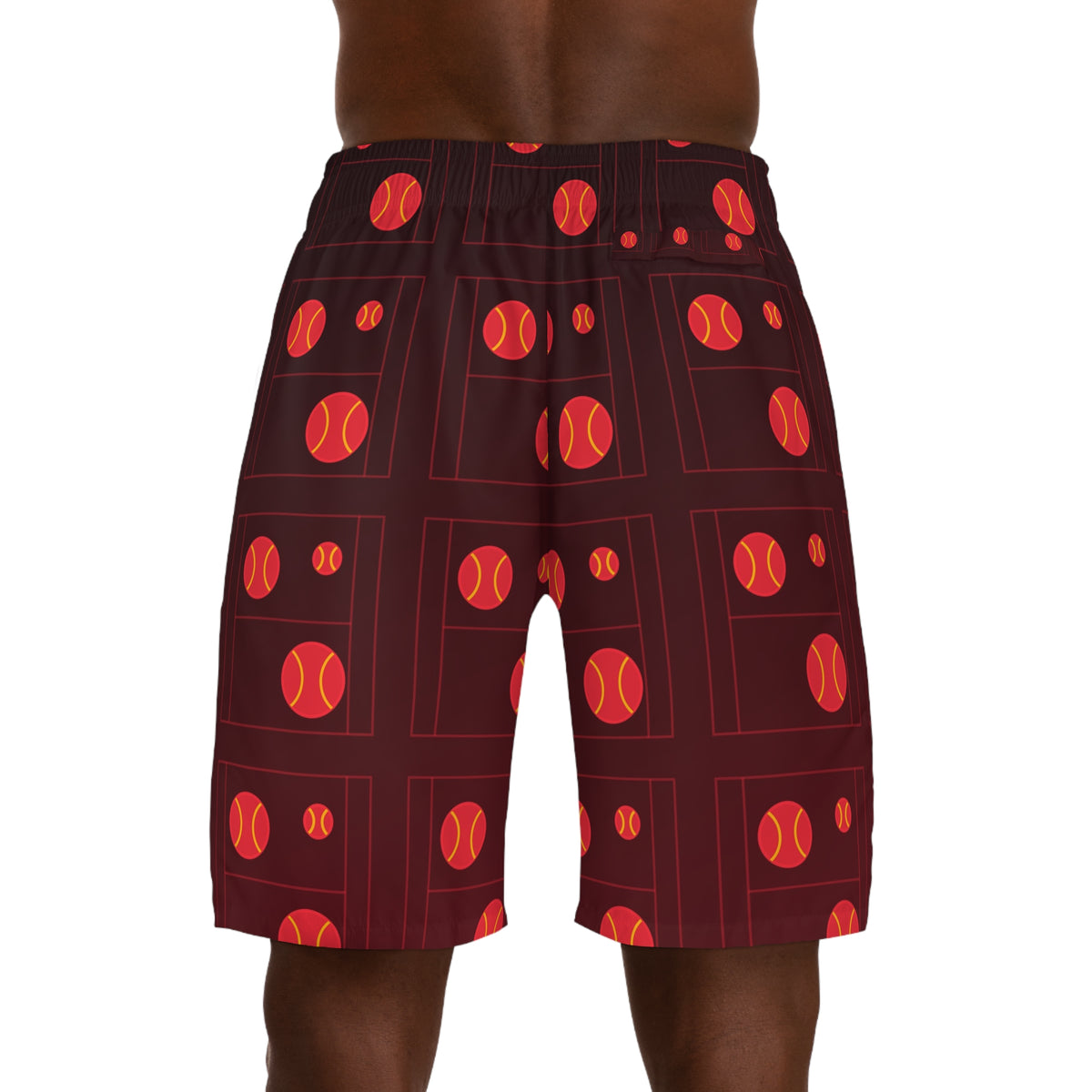 Tennis Crimson Blaze Baseline Seam Men's Athletic Shorts with Pockets