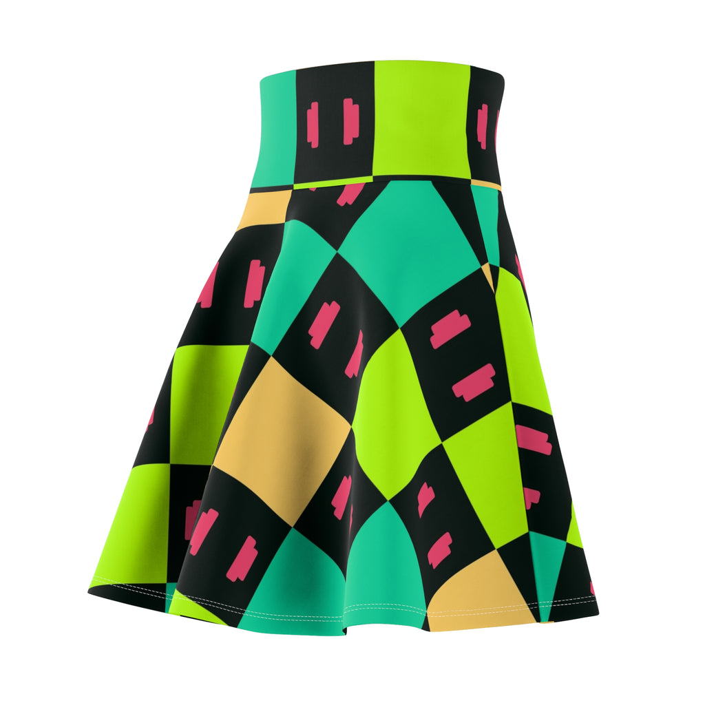 Training & Gym Emerald Zest Checker Drive Women's Athletic Skater Skirt