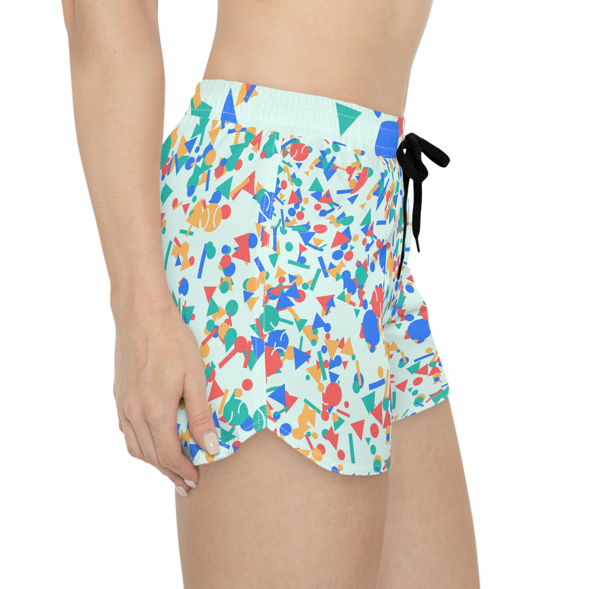 Tennis Sea Glass Confetti Pop Women's Athletic Shorts with Pockets