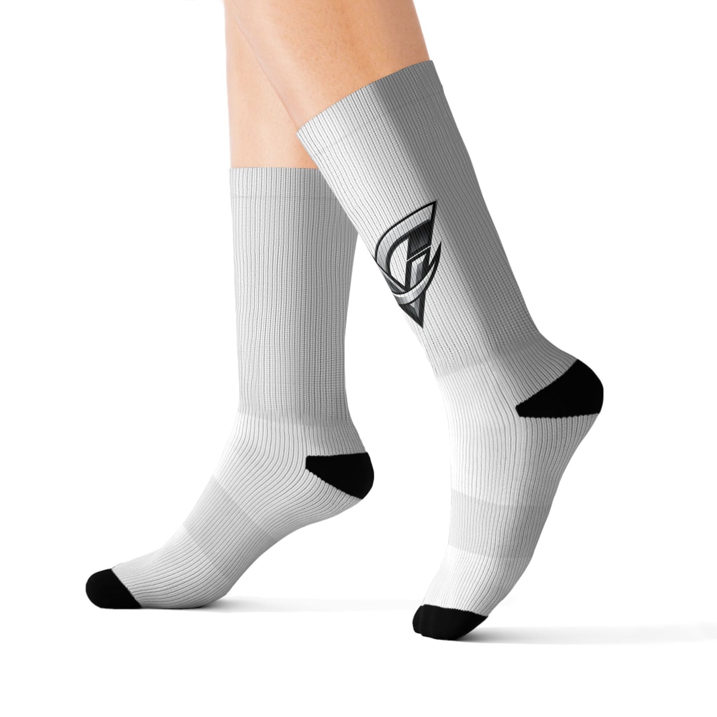 Athletic Sublimation Crew Socks — Minimal Logo Performance Socks